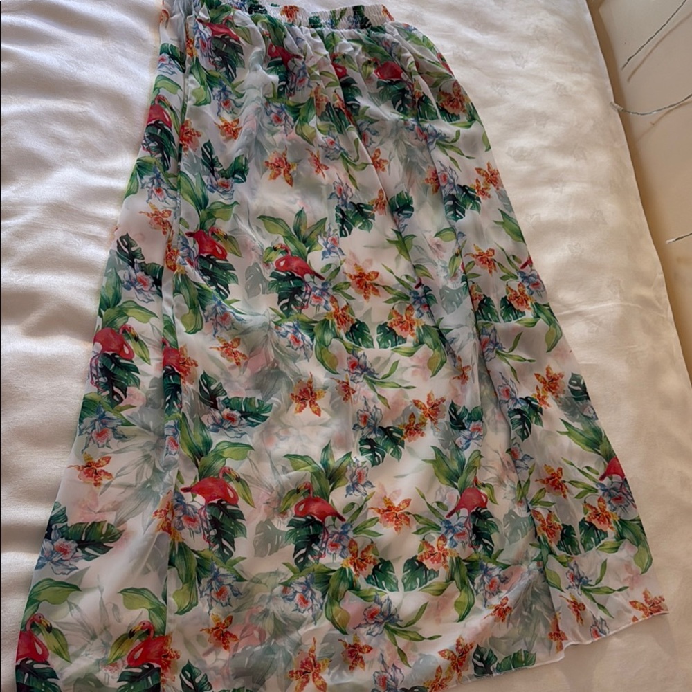 Floral tropical Maxi A-Line Skirt for Resort Wear